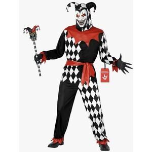 Morph Evil Jester Costume Men’s XL Light-Up Mask Scary Halloween Outfit